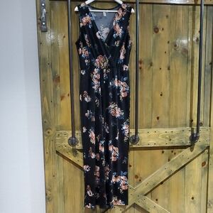 Floral Black Jumpsuit